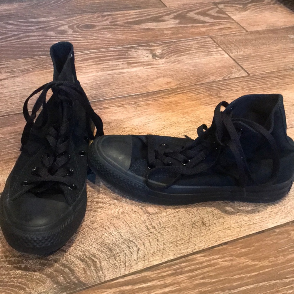 All black high top converse
